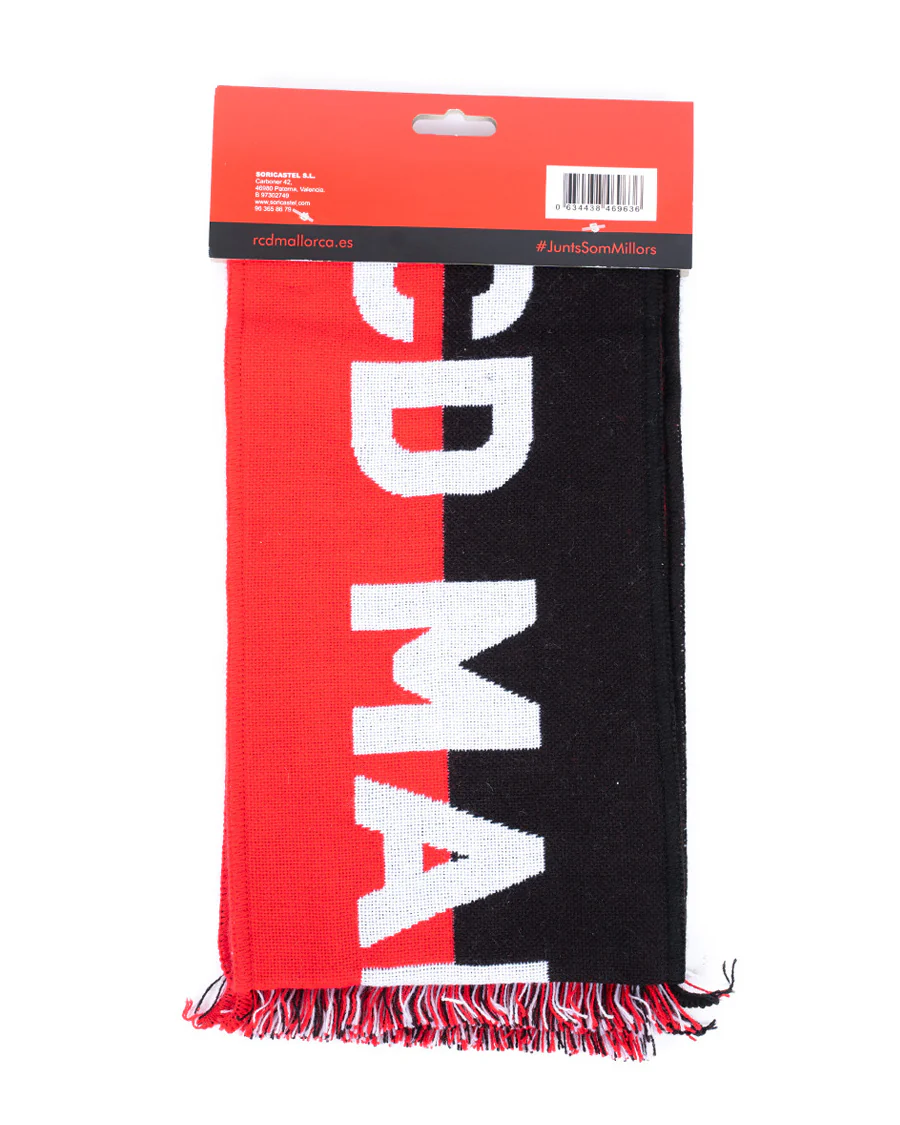 Bufanda Bicolor Roja Negra - Image 3